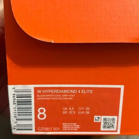 Nike Softball Cleats- hyperdiamond 4 elite Size 8 - Picture 10 of 11